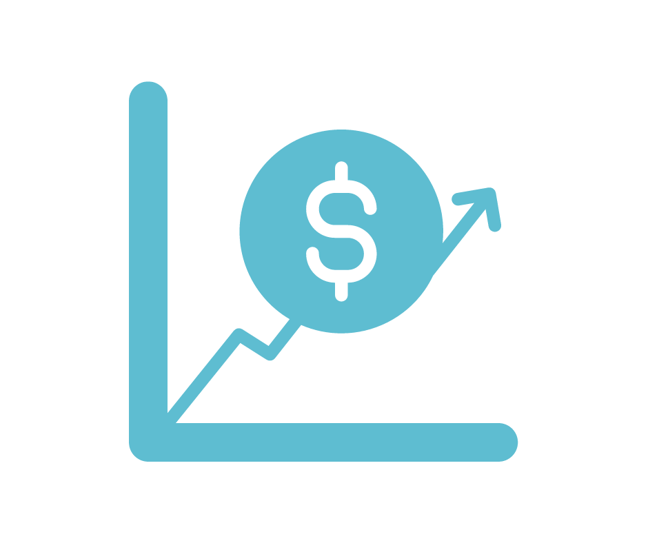 Dollar sign with arrow pointing up icon