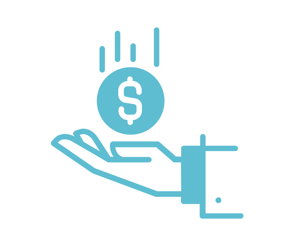 Hand holding dollar sign icon
