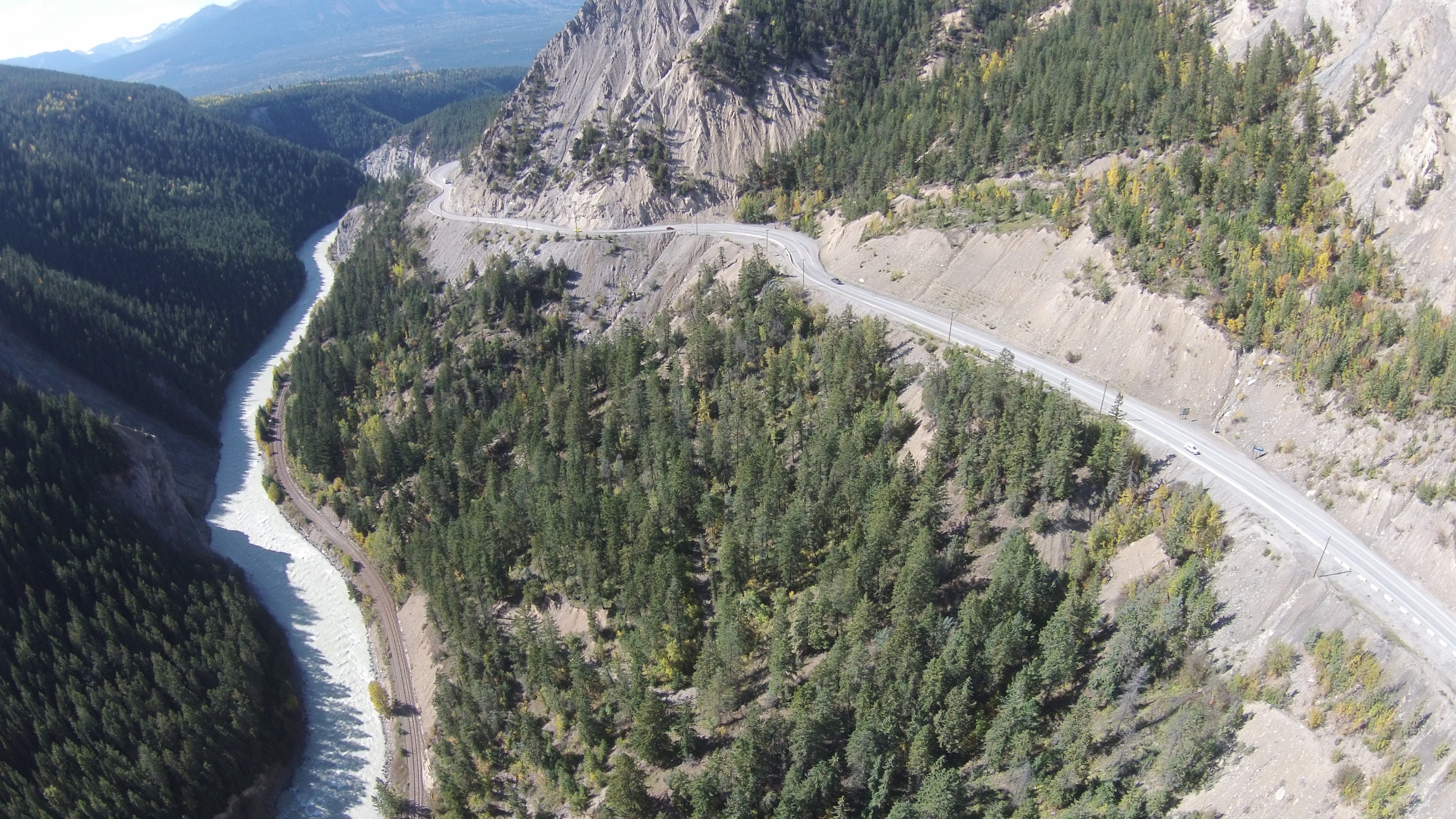 Highway road through mountains